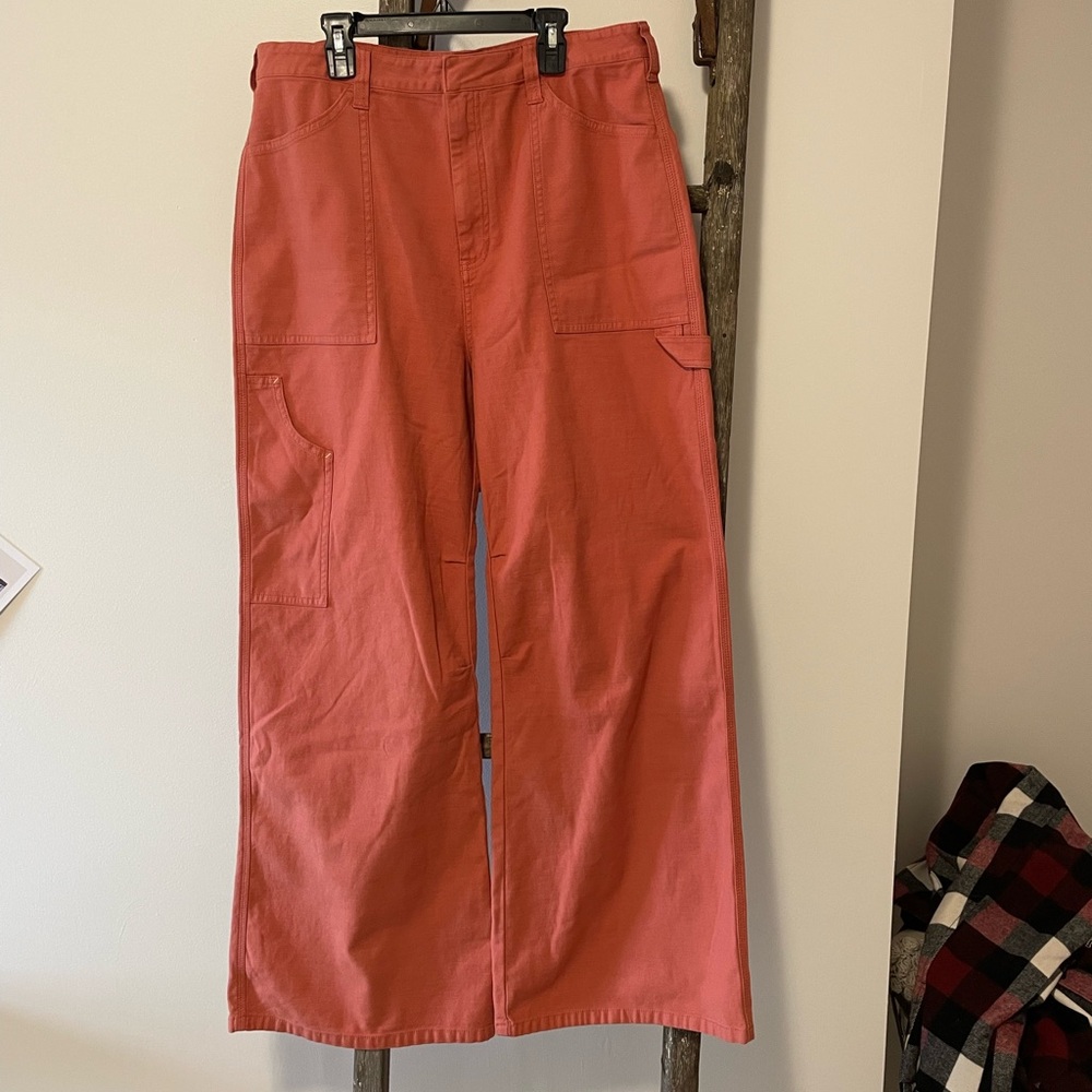 Anthropologie/Pilcro Salmon Wide Leg Cargo Pants